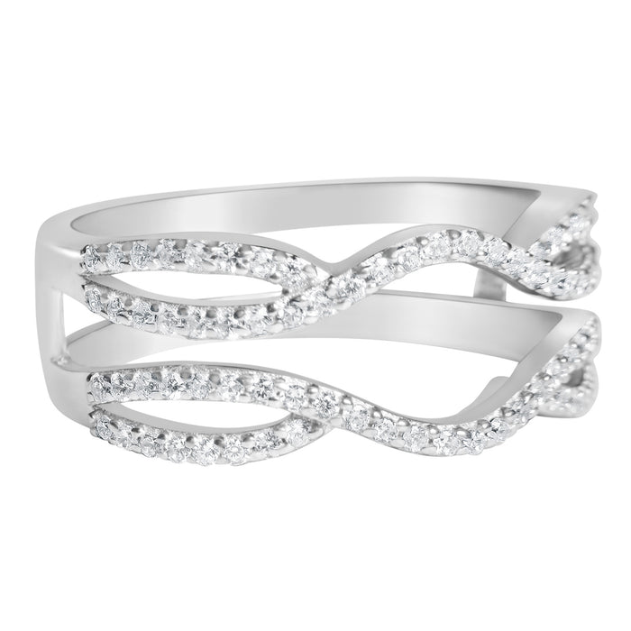 Sterling Silver CZ Wedding Guard