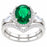 LaRaso & Co Simulated Emerald Green CZ Silver Wedding Engagement Ring Set