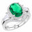 LaRaso & Co Simulated Emerald Green CZ Silver Wedding Engagement Ring Set