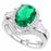 LaRaso & Co Simulated Emerald Green CZ Silver Wedding Engagement Ring Set