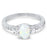 1 Carat 3 Stone Created Opal Engagement Promise Ring for Women