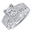 Sterling Silver CZ Wedding Engagement Ring Set