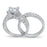 Sterling Silver CZ Wedding Engagement Ring Set