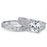 Sterling Silver CZ Wedding Engagement Ring Set