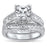 Sterling Silver CZ Wedding Engagement Ring Set