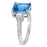 Sterling Silver 3 Stone Simulated Blue Topaz Engagement Promise Ring for Women