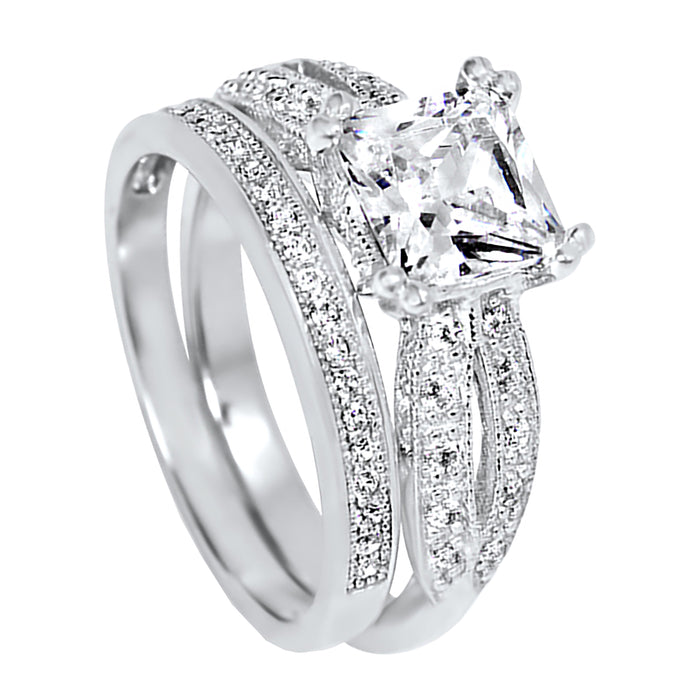 Princess Cut CZ Wedding Ring Sets