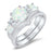 His and Her Wedding Ring Set TRIO Matching Couples Opal CZ Engagement Rings for Him Her 10/14