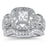 Sterling Silver CZ Wedding Engagement Ring Set