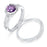 Affordable Purple Amethyst CZ Wedding Engagement Ring Set for Women