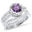 Affordable Purple Amethyst CZ Wedding Engagement Ring Set for Women