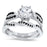 LaRaso & Co 1 Carat Solitaire White Black Simulated Diamond Wedding Engagement Ring Set for Women