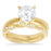 LaRaso & Co Wedding Trio Ring Set His & Her Round Cut Simulated Diamond 14k Yellow Gold Plated Her 10 Him 10