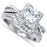 Sterling Silver CZ Wedding Engagement Ring Set