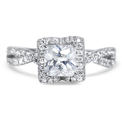 Alternate view of cZ Sterling Silver Wedding and Engagement Ring Set | Style 1170