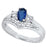 Oval Simulated Blue Sapphire Wedding Engagement Ring Set for Women