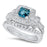 LaRaso & Co Wedding Ring Set His Hers 925 Silver Blue Simulted Topaz Engagement TRIO Set Him Her 6/10