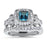 LaRaso & Co Wedding Ring Set His Hers 925 Silver Blue Simulted Topaz Engagement TRIO Set Him Her 6/10