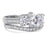 His and Her Sterling Silver CZ Wedding Engagement Ring Set