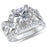 Sterling Silver CZ Wedding Engagement Ring Set