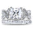 Sterling Silver CZ Wedding Engagement Ring Set