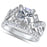 Sterling Silver CZ Wedding Engagement Ring Set