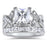 Sterling Silver CZ Wedding Engagement Ring Set