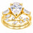 LaRaso & Co 3 CT Pear Cut White CZ 14K Gold Plated Silver Wedding Engagement Ring Set (Copy) (Copy)