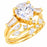 LaRaso & Co 3 CT Pear Cut White CZ 14K Gold Plated Silver Wedding Engagement Ring Set (Copy) (Copy)