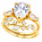 LaRaso & Co 3 CT Pear Cut White CZ 14K Gold Plated Silver Wedding Engagement Ring Set (Copy) (Copy)
