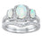 White Opal Wedding Engagement Ring Set for Women