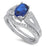 1 Carat Oval Simulated Blue Sapphire Wedding Engagement Ring Set for Women