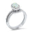 Sterling Silver CZ Wedding Engagement Ring Set for Women