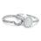 Sterling Silver CZ Wedding Engagement Ring Set for Women