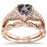 Black Heart Rose Gold EP Wedding Engagement Ring Set