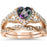 Black Heart Rose Gold EP Wedding Engagement Ring Set