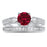 Sterling Silver CZ Wedding Engagement Ring Set