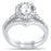 Sterling Silver CZ Wedding Engagement Ring Set