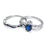 Simulated Sapphire Sterling Silver Claddagh Wedding Engagement Ring Set for Women