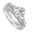 1 Carat Heart Cut Silver CZ Wedding Engagement Ring Set for Women