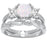 princess cut sterling silver cz opal wedding ring set