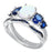 His Hers Wedding Set His Her Silver White Opal Wedding Rings for Him & Her