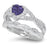 LaRaso & Co His Hers Wedding Ring Set Couples Rings Purple Amethyst Black Silver Bride Groom 10/10
