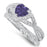 LaRaso & Co 1 Carat Amethyst February Birthstone CZ Wedding Engagement Ring Set 925 Silver Size 10