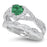 LaRaso & Co 1 Carat Emerald May Birthstone CZ Wedding Engagement Ring Set 925 Silver Size 10