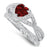 LaRaso & Co 1 Carat Garnet January Birthstone CZ Wedding Engagement Ring Set 925 Silver Size 10