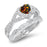 His and Her Wedding Ring Set Silver Titanium Opal