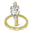3 Piece His Hers TRIO Wedding Ring Set Matching 14K Gold Over Silver Rings Her 10 Him 10