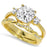 3 Piece His Hers TRIO Wedding Ring Set Matching 14K Gold Over Silver Rings Her 10 Him 10