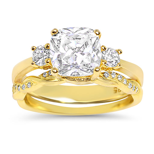 Cushion Cut Princess Wedding Engagement Ring Set